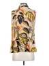 CAbi Animal Print Gold Tan Sleeveless Button-Down Shirt Size S - photo 2