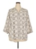 41Hawthorn 100% Polyester Houndstooth Ivory 3/4 Sleeve Blouse Size 2X - photo 1