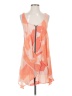Volcom 100% Rayon Graphic Orange Casual Dress Size S - photo 1