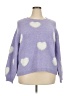 No Comment Hearts Purple Pullover Sweater Size 2X - photo 1