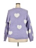No Comment Hearts Purple Pullover Sweater Size 2X - photo 2