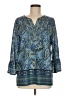 Ruby Rd. 100% Polyester Paisley Blue 3/4 Sleeve Blouse Size M - photo 1