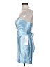 Unbranded 100% Polyester Metallic Blue Cocktail Dress Size 4 - photo 5