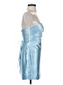Unbranded 100% Polyester Metallic Blue Cocktail Dress Size 4 - photo 4