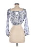 En Creme 100% Rayon Blue 3/4 Sleeve Top Size S - photo 2