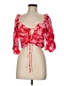 Lost + Wander 100% Rayon Red 3/4 Sleeve Blouse Size M - photo 1