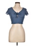 Shein Blue Short Sleeve Top Size 6 - photo 1