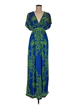 knee length dresses for ladies Floral Printed Long Dress: Modern Indian Gown by Raas USA main image 0