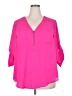 Torrid 100% Polyester Pink 3/4 Sleeve Blouse Size 2X Plus (2) - photo 1
