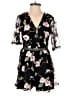 Honey Punch 100% Polyester Floral Black Romper Size M - photo 1