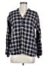 Weekend Suzanne Betro 100% Polyester Blue Long Sleeve Henley Size M - photo 1