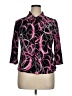 Only Nine Print Pink 3/4 Sleeve Blouse Size XL - photo 1