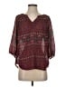 Ezra Burgundy 3/4 Sleeve Blouse Size S - photo 1