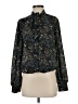 Evereve 100% Polyester Paisley Teal Long Sleeve Blouse Size S - photo 1