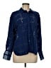 Jade 100% Rayon Stars Blue Long Sleeve Blouse Size M - photo 1