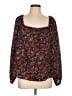 Ann Taylor LOFT Brown Burgundy Long Sleeve Blouse Size L - photo 1