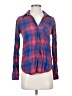 American Eagle Outfitters Plaid Blue Purple Long Sleeve Button-Down Shirt Size XS - photo 1