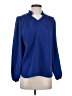 T Tahari Blue Long Sleeve Blouse Size S - photo 1