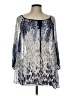 Investments 100% Polyester Silver 3/4 Sleeve Blouse Size L - photo 1