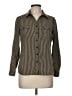 NY Collection Stripes Brown Long Sleeve Blouse Size M (petite) - photo 1