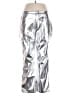 Never Fully Dressed 100% Polyester Metallic Silver Casual Pants Size 14 - photo 1