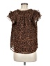 Old Navy 100% Polyester Animal Print Brown Sleeveless Blouse Size M - photo 2