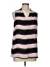 Apt. 9 100% Polyester Stripes Black Sleeveless Blouse Size L - photo 1