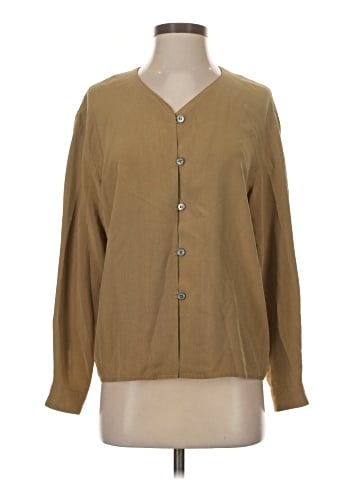 Anne Klein II Long Sleeve Silk Top (view 1)
