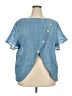 Shein Curve 100% Polyester Blue Short Sleeve Blouse Size 4X - photo 1