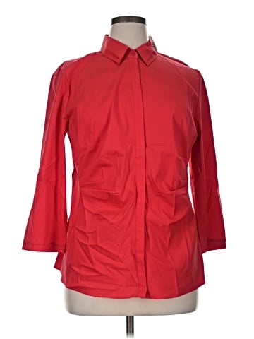 Lafayette 148 New York 3/4 Sleeve Button-Down Shirt (view 1)