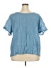 Shein Curve 100% Polyester Blue Short Sleeve Blouse Size 4X - photo 2