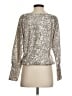 Trina Turk Metallic Silver Long Sleeve Blouse Size XS - photo 2