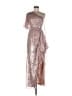 Mac Duggal 100% Polyester Silver Ivory Cocktail Dress Size 4 - photo 1