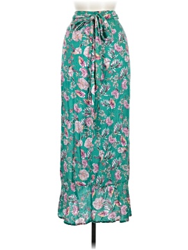 knee length dresses for ladies Band Of The Free BOG Collective Heather Gold Floral Wrap Maxi Dress