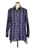 Samuel Dong 100% Cotton Blue Long Sleeve Blouse Size XL - photo 1