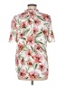 T Tahari 100% Polyester Floral Pink Short Sleeve Blouse Size M - photo 2