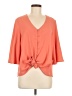 Unbranded 100% Polyester Orange 3/4 Sleeve Blouse Size M - photo 1