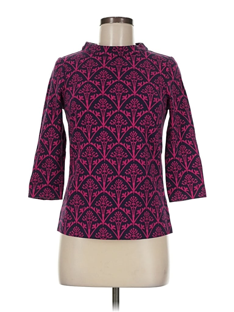 Pre-owned Boden 3/4 Sleeve Top Purple Mock Neckline Tops