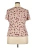 J.Jill 100% Polyester Floral Polka Dots Pink Short Sleeve Top Size 2X - photo 2