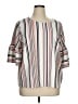 Worthington Stripes Ivory 3/4 Sleeve Blouse Size 1X - photo 1