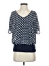 CAbi 100% Polyester Blue Short Sleeve Blouse Size S - photo 1