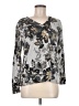 Croft & Barrow Floral Silver Pullover Sweater Size M - photo 1