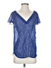 Ella Moss Blue Short Sleeve Silk Top Size XS - photo 1
