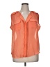 Mix & CO Orange Sleeveless Button-Down Shirt Size XL - photo 1