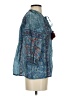 Bella 100% Viscose Teal 3/4 Sleeve Blouse Size XS - photo 4