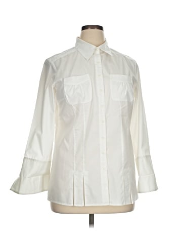 Signature by Larry Levine 3/4 Sleeve Button-Down Shirt (view 1)