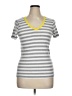 Three Dots Stripes Gray Short Sleeve T-Shirt Size XL - photo 1