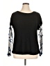 Floral Blooming 100% Polyester Black Long Sleeve Blouse Size XL - photo 1