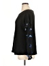 Floral Blooming 100% Polyester Black Long Sleeve Blouse Size XL - photo 5