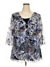 Essentials Blue 3/4 Sleeve Blouse Size 2X - photo 1